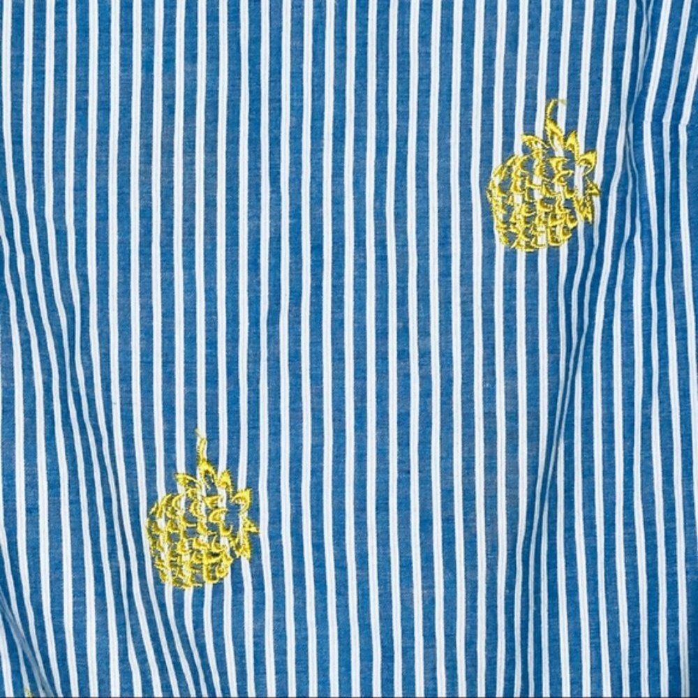 New J. Crew Embroidered Pineapple Side-tie top Medium M 8 - Picture 4 of 9